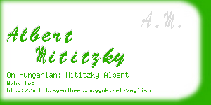 albert mititzky business card